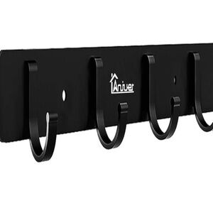 Wall Rack Coat Hooks Wall Mounted Aluminum Alloy Hook Rack for Clothes 4 Hooks